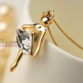 Bling Ballet girl Alloy Rhinestone Crystal DIY Phone Case Cover Deco Kit 40*16mm - Gold
