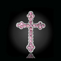 Bling Cross Alloy Crystal Rhinestone DIY Phone Case Cover Deco Kit 45*29mm - Pink