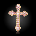 Bling Cross Alloy Rhinestone Crystal DIY Phone Case Cover Deco Kit 45*29mm - Pink
