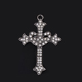 Bling Cross Alloy Rhinestone Crystal DIY Phone Case Cover Deco Kit 47*68mm - Black