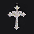 Bling Cross Alloy Rhinestone Crystal DIY Phone Case Cover Deco Kit 47*68mm - White