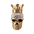 Bling Crown Skull Alloy Crystal Rhinestone DIY Phone Case Cover Deco Kit 51*31mm - Gold