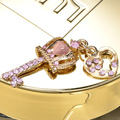 Bling Crown key Alloy Rhinestone Crystal DIY Phone Case Cover Deco Kit 15*35mm - Pink