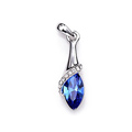 Bling Crystal Alloy Rhinestone Pendant DIY Phone Case Cover Deco Kit 33*10mm - Blue