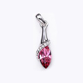 Bling Crystal Alloy Rhinestone Pendant DIY Phone Case Cover Deco Kit 33*10mm - Pink