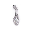 Bling Crystal Alloy Rhinestone Pendant DIY Phone Case Cover Deco Kit 33*10mm - White