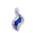 Bling Crystal Alloy Rhinestone Pendant DIY Phone Case Cover Deco Kit 35*16mm - Blue