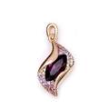 Bling Crystal Alloy Rhinestone Pendant DIY Phone Case Cover Deco Kit 35*16mm - Purple