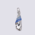 Bling Crystal Alloy Rhinestone Pendant DIY Phone Case Cover Deco Kit 36*10mm - Blue