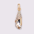 Bling Crystal Alloy Rhinestone Pendant DIY Phone Case Cover Deco Kit 36*10mm - Gold