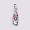 Bling Crystal Alloy Rhinestone Pendant DIY Phone Case Cover Deco Kit 36*10mm - Pink