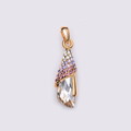 Bling Crystal Alloy Rhinestone Pendant DIY Phone Case Cover Deco Kit 36*10mm - Purple