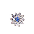 Bling Diamond Alloy Crystal Lotus Pendant DIY Phone Case Cover Deco Kit 22mm - Blue