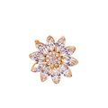 Bling Diamond Alloy Crystal Lotus Pendant DIY Phone Case Cover Deco Kit 22mm - Gold