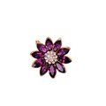 Bling Diamond Alloy Crystal Lotus Pendant DIY Phone Case Cover Deco Kit 22mm - Purple