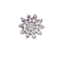 Bling Diamond Alloy Crystal Lotus Pendant DIY Phone Case Cover Deco Kit 22mm - White