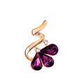 Bling Diamond Alloy Crystal Pendant DIY Phone Case Cover Deco Kit 30*20mm - Purple