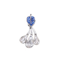 Bling Diamond Alloy Crystal Pendant DIY Phone Case Cover Deco Kit 32*18mm - Blue