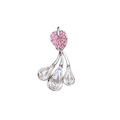 Bling Diamond Alloy Crystal Pendant DIY Phone Case Cover Deco Kit 32*18mm - Pink