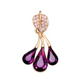 Bling Diamond Alloy Crystal Pendant DIY Phone Case Cover Deco Kit 32*18mm - Purple