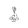 Bling Diamond Alloy Crystal Pendant DIY Phone Case Cover Deco Kit 32*18mm - White