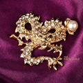 Bling Dragon Alloy Crystal Rhinestone DIY Phone Case Cover Deco Kit 48*47mm - Gold