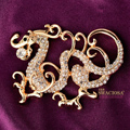 Bling Dragon Alloy Rhinestone Crystal DIY Phone Case Cover Deco Kit 50*48mm - Gold
