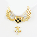 Bling Angel wings Alloy Crystal Rhinestone DIY Phone Case Cover Deco Den Kit 44*31mm - God