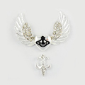 Bling Angel wings Alloy Crystal Rhinestone DIY Phone Case Cover Deco Den Kit 44*31mm - Silver