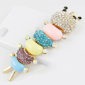 Bling Centipede Alloy Crystal Rhinestone DIY Phone Case Cover Deco Den Kit 31*104mm - Color