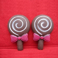 DIY Deco 3D doll Brown Lollipop Plastic Resin Cell Phone Crystal Case Cover