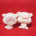 DIY Deco 3D doll White Pig Plastic Resin Cell Phone Crystal Case Cover