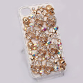 Alloy Skull Bling Crystal Case Rhinestone Cover for iPhone 4G 4S - White