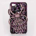 Alloy Spider Bling Crystal Case Rhinestone Cover for iPhone 4G 4S - Purple