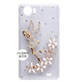 Angel flower Bling Crystal Case Rhinestone Cover shell for OPPO finder X907 - Gold
