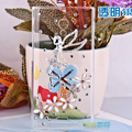 Angel gril Bling Crystal Case Flower Rhinestone Cover shell for OPPO U705T Ulike2 - White