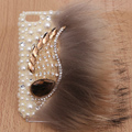 Angel wings Bling Crystal Case pearl Cover shell for iPhone 5 - White