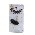 Ballet girl Bling Crystal Case Rhinestone Cover shell for OPPO U705T Ulike2 - Black