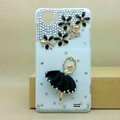 Ballet girl Bling Crystal Case Rhinestone Cover shell for OPPO finder X907 - Black