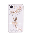Ballet girl Bling Crystal Case Rhinestone Cover shell for OPPO finder X907 - White