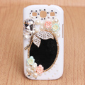 Butterfly Bling Crystal Case mirror pearl Cover for Samsung Galaxy SIII S3 I9300 I9308 I939 I535 - White