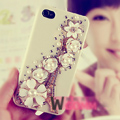Eiffel Tower Bling Crystal Flowers DIY Cell Phone Case shell Cover Deco Kit