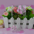 Flower Bling Crystal Case Rhinestone Cover shell for LG P880 Optimus 4X HD - Pink