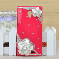 Flower Bling Crystal Case Rhinestone Cover shell for OPPO U705T Ulike2 - Rose