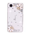 Flower Bling Crystal Case Rhinestone Cover shell for OPPO finder X907 - White
