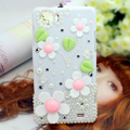 Flower Bling Crystal Case pearl Cover shell for OPPO finder X907 - White