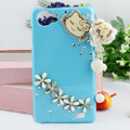 Heart Tassels Bling Crystal Case Rhinestone Cover shell for OPPO finder X907 - Blue
