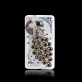 Peacock Bling Crystal Case Rhinestone Cover shell for LG E400 Optimus L3 - Black