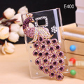 Peacock Bling Crystal Case Rhinestone Cover shell for LG E400 Optimus L3 - Purple