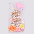 Trojan horse Bling Crystal Case Rhinestone Cover shell for iPhone 4G 4S - White